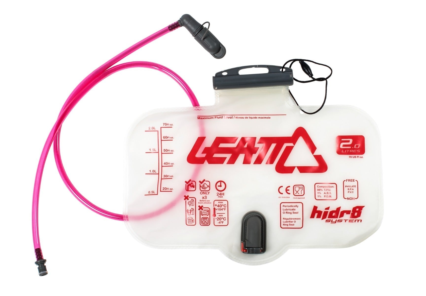 Bladder Flat CleanTech 2L Horizontal (70oz) w tube and bite valve